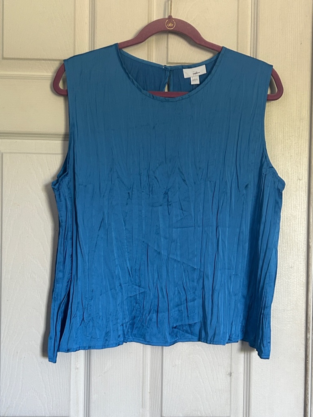 NWT J. Jill cyan crinkled textured camisole tank size large